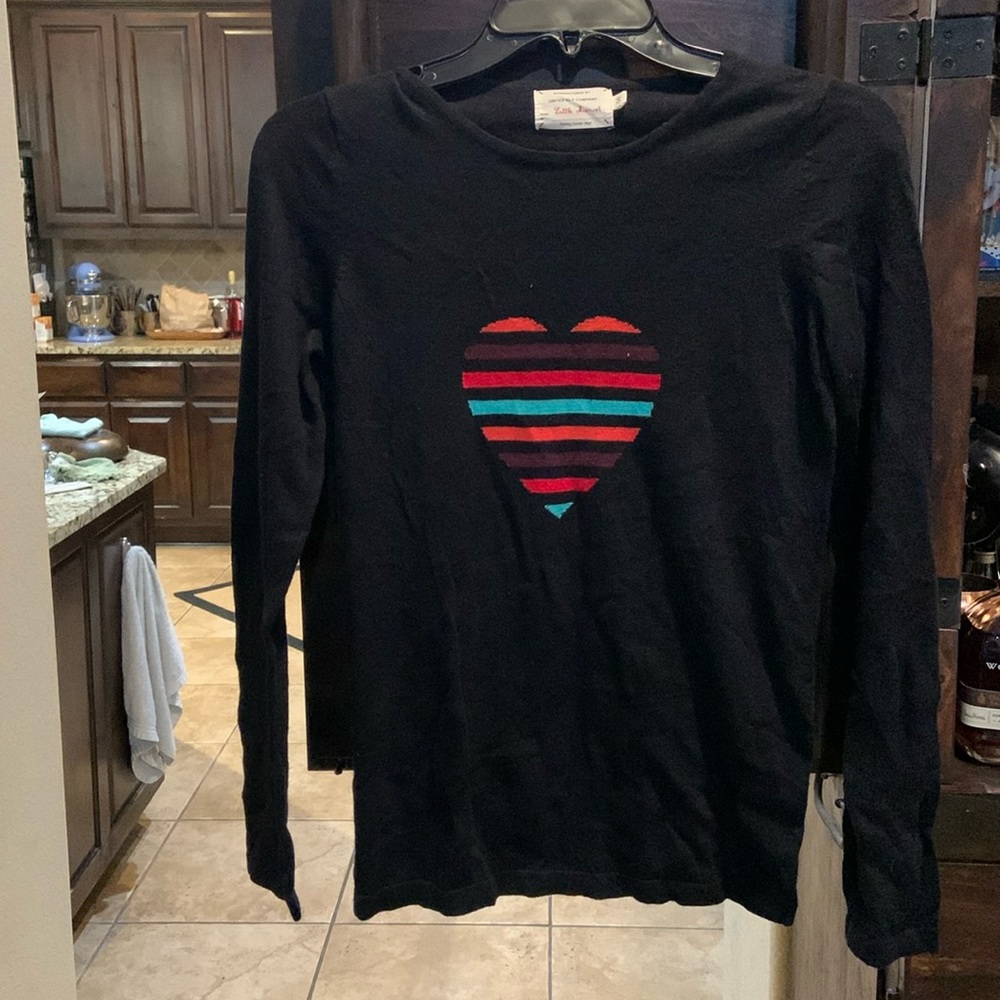 Little Marcel from France sz S black with a heart sweater